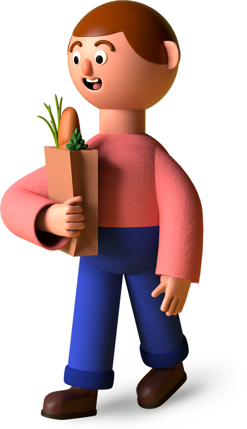 Person Holding a Grocery Bag